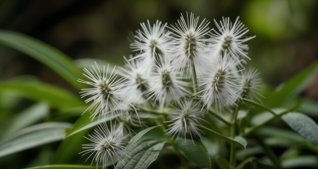 Vers bloeiende witte bloemen in een weelderige tuin