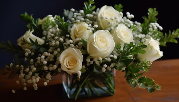 Vers boeket roze bloesems voor huwelijksfeest gegenereerd door AI