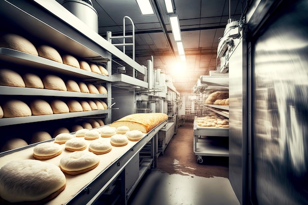 Foto vers brood in de voedselproductie van de bakkerijfabriek