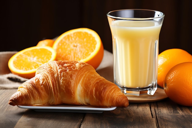 Vers Frans ontbijt croissant koffie sinaasappelsap