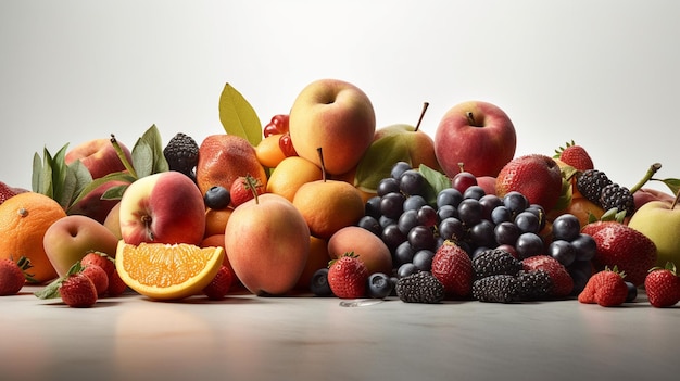 Vers fruit op tafel Concept van gezond eten en lifestylegeneratieve ai