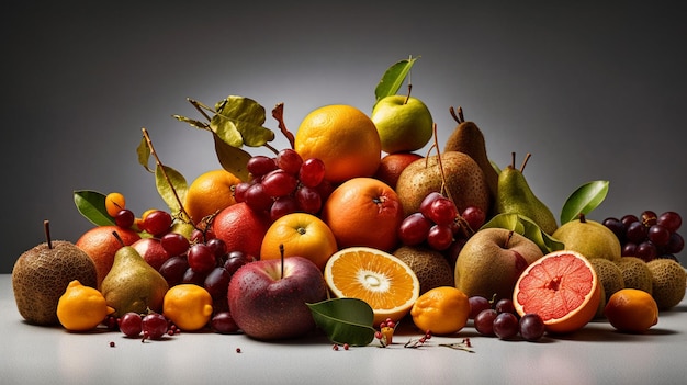 Vers fruit op tafel Concept van gezond eten en lifestylegeneratieve ai