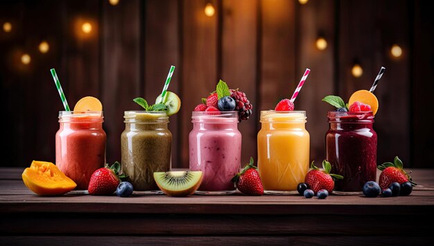 Vers fruit smoothies close-up food fotografie lage hoek