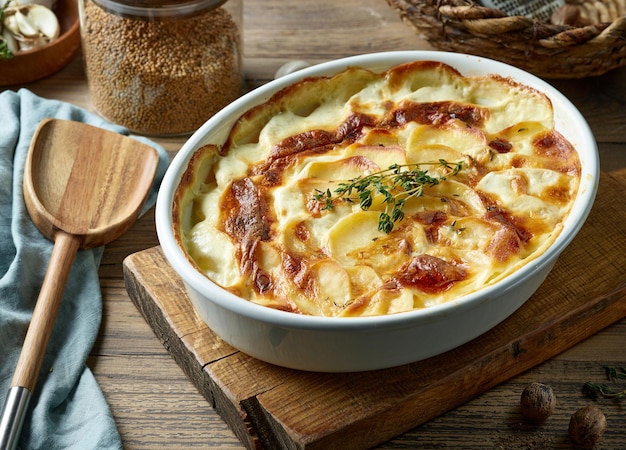 Vers gebakken aardappelgratin