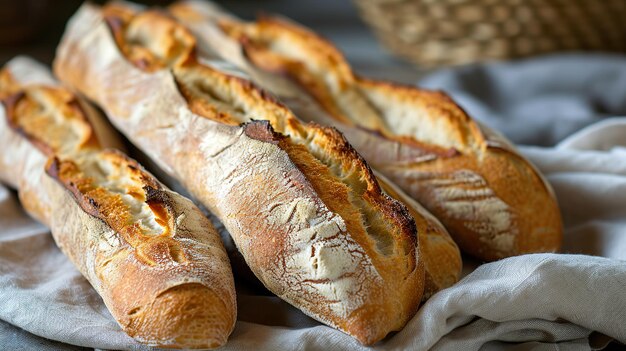 Foto vers gebakken baguettes