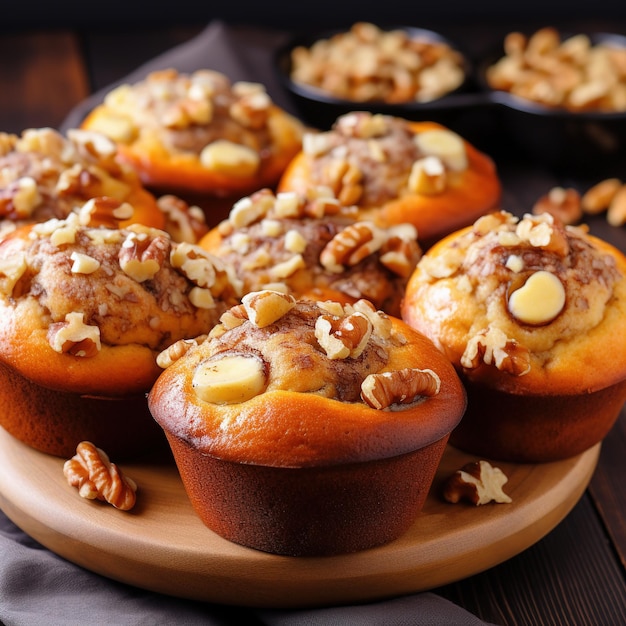 Vers gebakken bananenmuffins