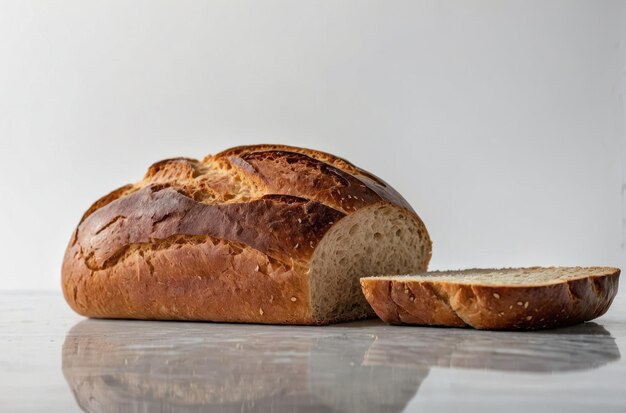 Vers gebakken brood op een witte achtergrond