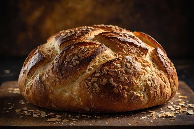 Vers gebakken brood op hout