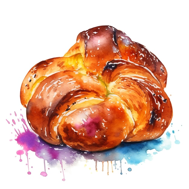 Vers gebakken challah brood vierkante achtergrond