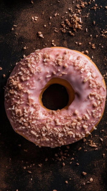 Vers Gebakken Donut Gebak Verticale Achtergrond