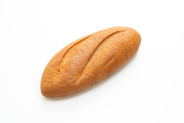 Vers gebakken Frans stokbroodbrood dat op witte achtergrond wordt geïsoleerd