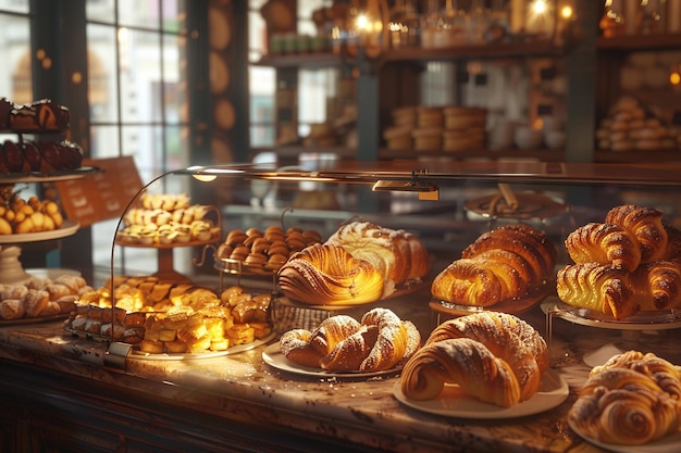 Vers gebakken gebak in een Parijse bakkerij