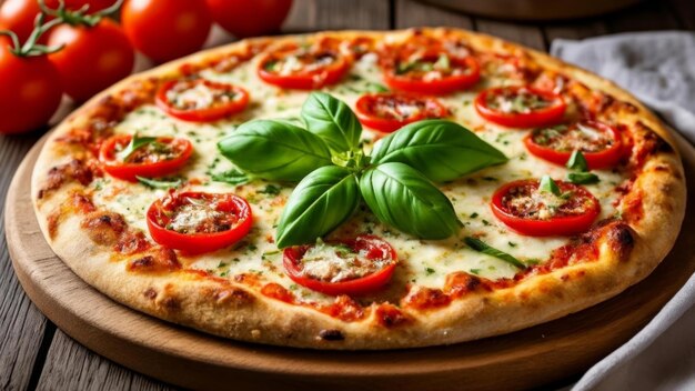 Vers gebakken Margherita-pizza klaar om te proeven