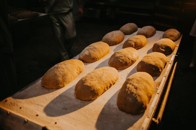 Vers gebakken traditionele brood op een houten tafel