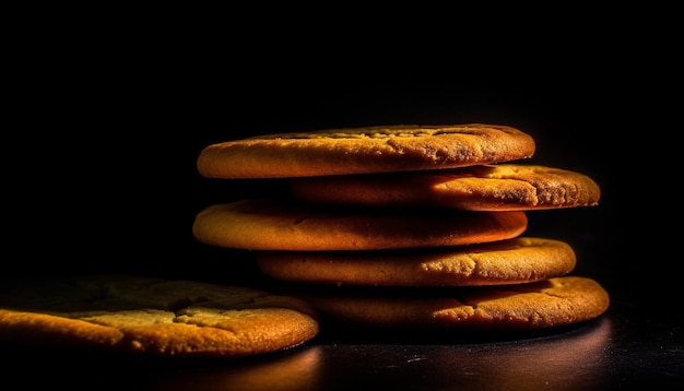 Vers gebakken zelfgemaakte chocolade chip cookie genot gegenereerd door kunstmatige intelligentie