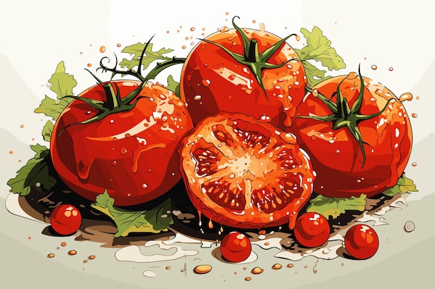 Vers geplukte gezonde rode tomaten op de grond