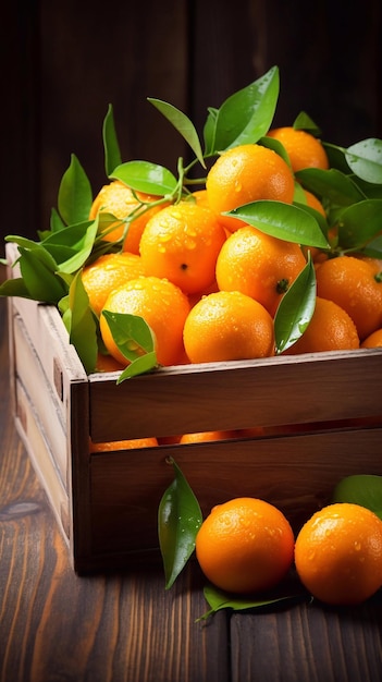 Vers geplukte mandarijnen op houten achtergrond