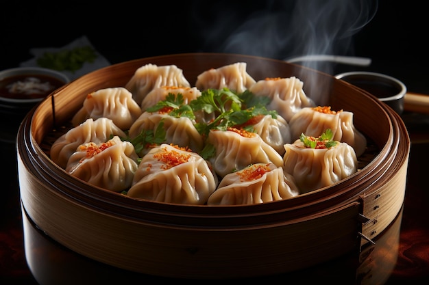 vers gestoomde Chinese dumplings