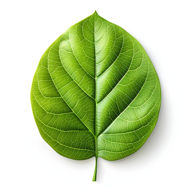 Vers groen Bodhi-blad geïsoleerd op een witte achtergrond