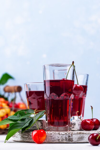 Vers kersensap. Zomer drankje