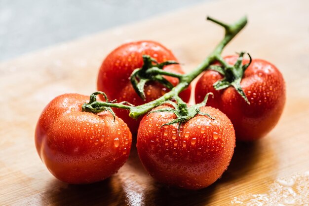 vers rijpe rode tomaten tak