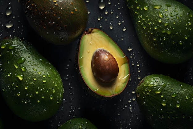 Vers tropisch avocadofruit close-up goed voor achtergrond Neuraal netwerk AI gegenereerd