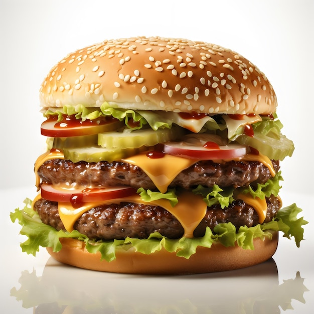 Foto vers zelfgemaakte sappige maaltijd hamburger