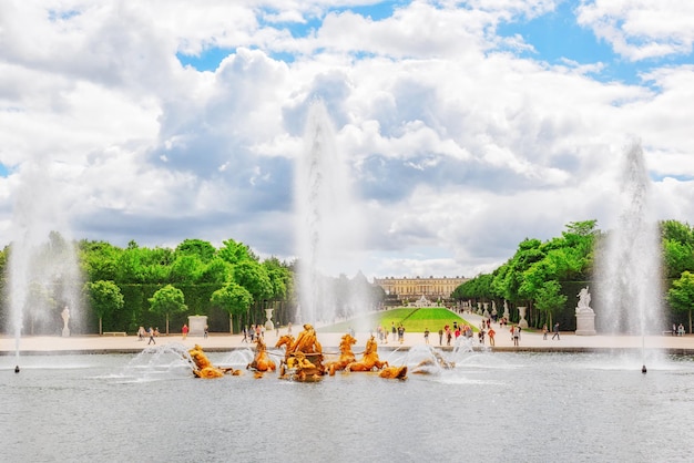 VERSAILEES FRANCE JULY 02 2016  Fountain of Apollo in a beautful and Famous Gardens of Versailles Chateau de Versailles France