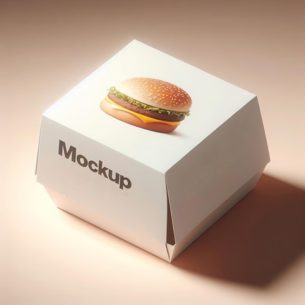 Photo versatile blank burger box mockup high resolution for realistic branding and customization