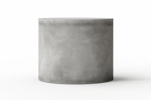 Photo the versatile charm of a cylinder shaped concrete podium a stunning isolation on white