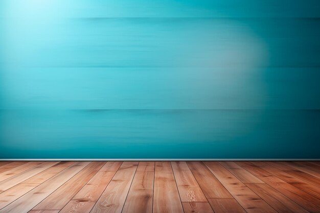 Многофункциональный дизайн фона Голубая стена с отражениями и деревянный полИдеальная презентация продукта