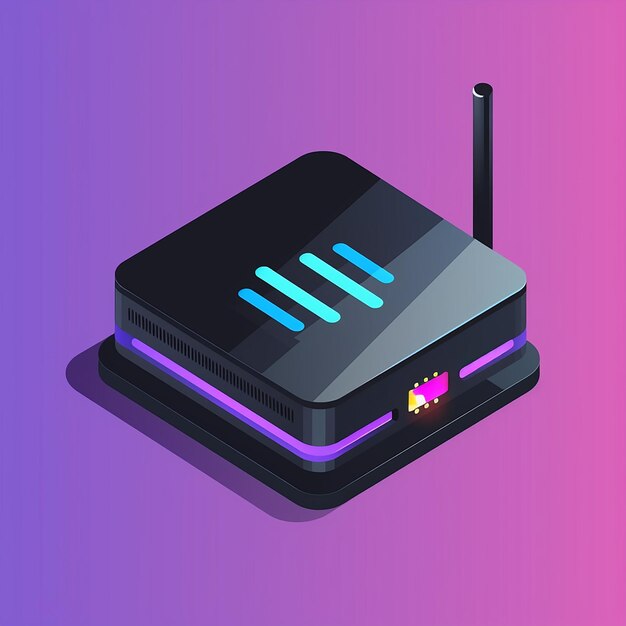 Versatile design isometric router icon