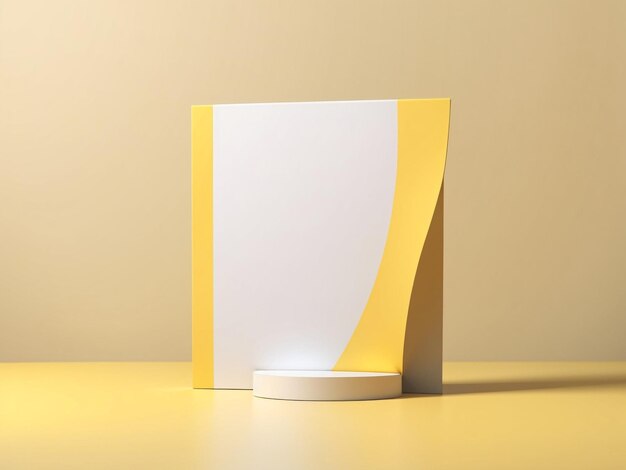 Photo versatile marketing blank paper table tent mockup on yellow background version 6