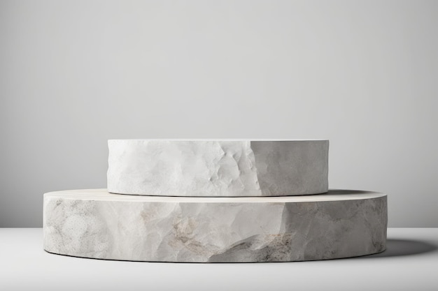 Versatile Stone Podium Perfect for Packaging Presentations and Cosmetics Display on White Backgroun