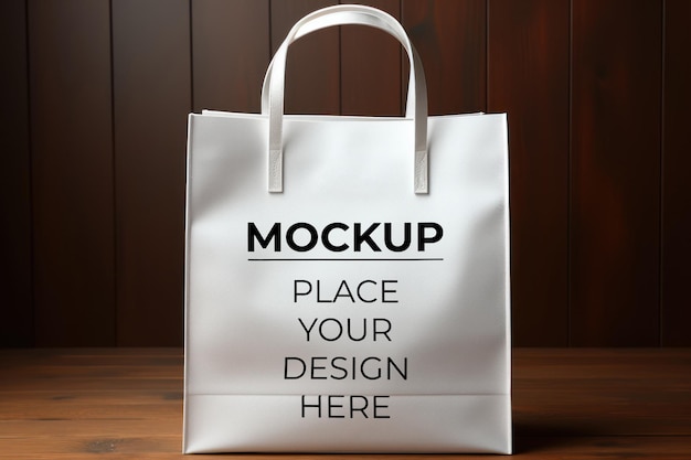 Photo versatile white bag template for customization chic white bag mockup