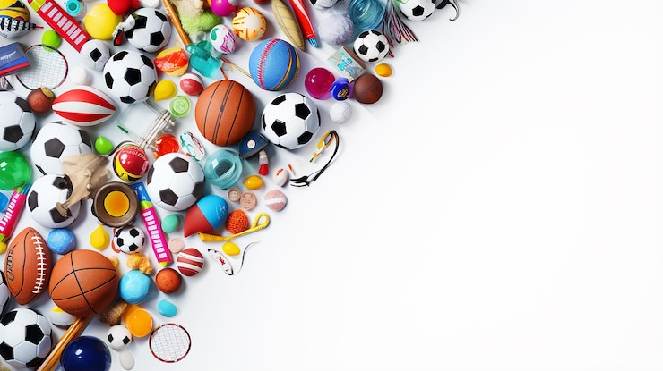 Foto verscheiden sportapparatuur op witte achtergrond
