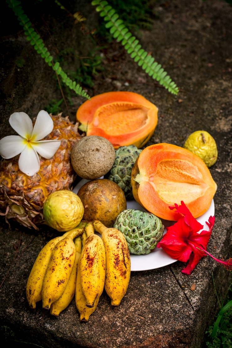 Foto verscheidenheid aan exotisch fruit