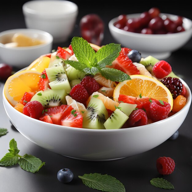 Verscheidenheid aan fruitslijsten salade