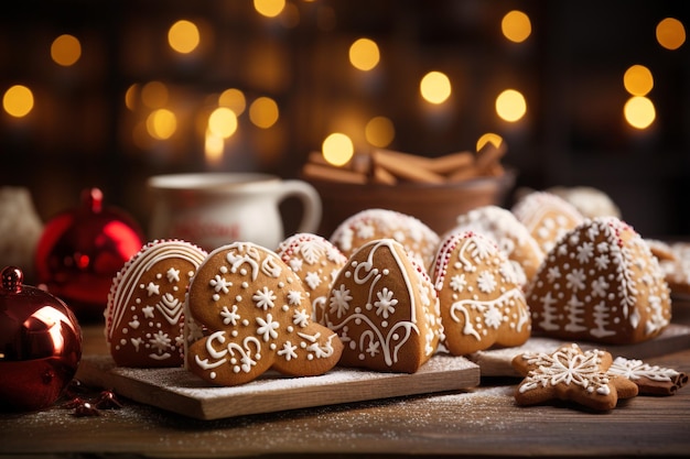 Verscheidenheid aan kerstkoekjes, snoepjes met anijs-kaneelvakantie, zelfgemaakte peperkoek bakken