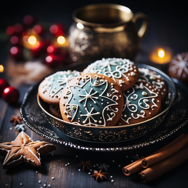 Verscheidenheid aan kerstkoekjes, snoepjes met steranijs en kaneel, traditionele vakantie, zelfgemaakt bakken