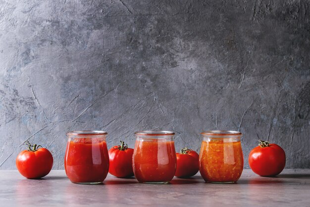 Verscheidenheid aan tomatensausen