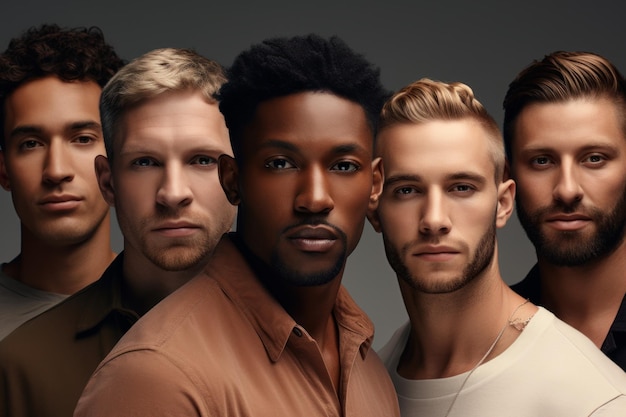 Verscheidenheid in huidverzorging voor mannen portrettoon Cream studio Generate Ai