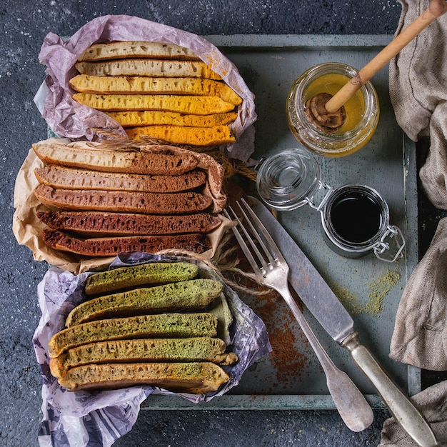 Verscheidenheid van ombre pannenkoeken