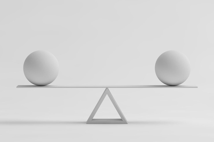 Foto verschillende balancerende geometrische vormen