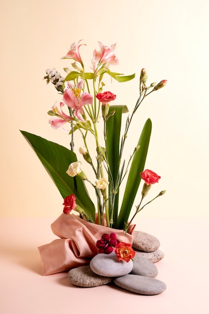 Foto verschillende bloeiende bloemen arrangement