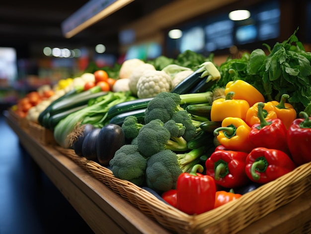 Verschillende groenten in de supermarkt Wereldvegetarische Dag