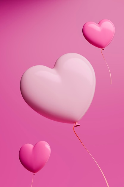 Foto verschillende hartvormen om liefde met je hart over te brengen voor een gelukkige valentijnsdag 3d rendering.