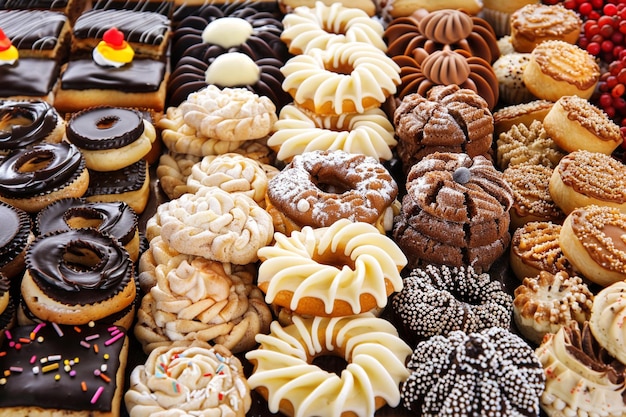 Verschillende koekjes op tafel.