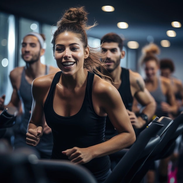 Verschillende mensen die in een sportschool trainen