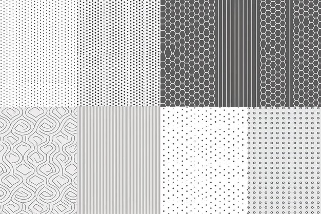 Foto verschillende prachtige klassieke lineaire dot naadloze patronen eindeloze textuur kan worden gebruikt voor behang
